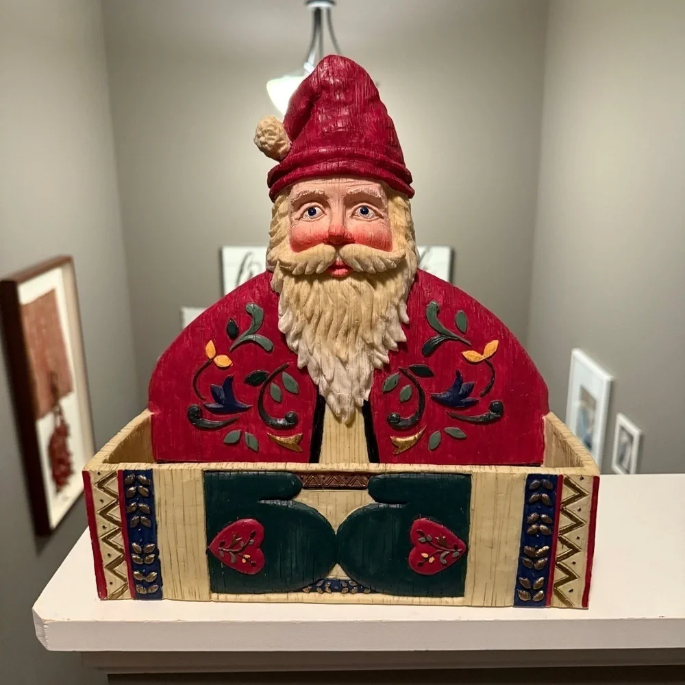 Christmas Santa Card Holder Holiday Renovators Supply Resin Textured Home Decor